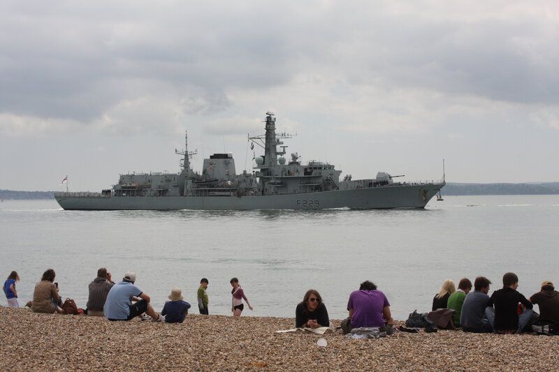Military Ship on Water — Gray