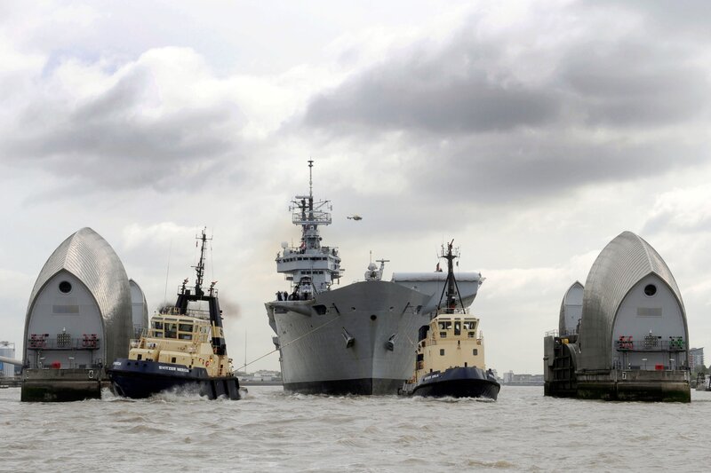 Military Ship Passing Through