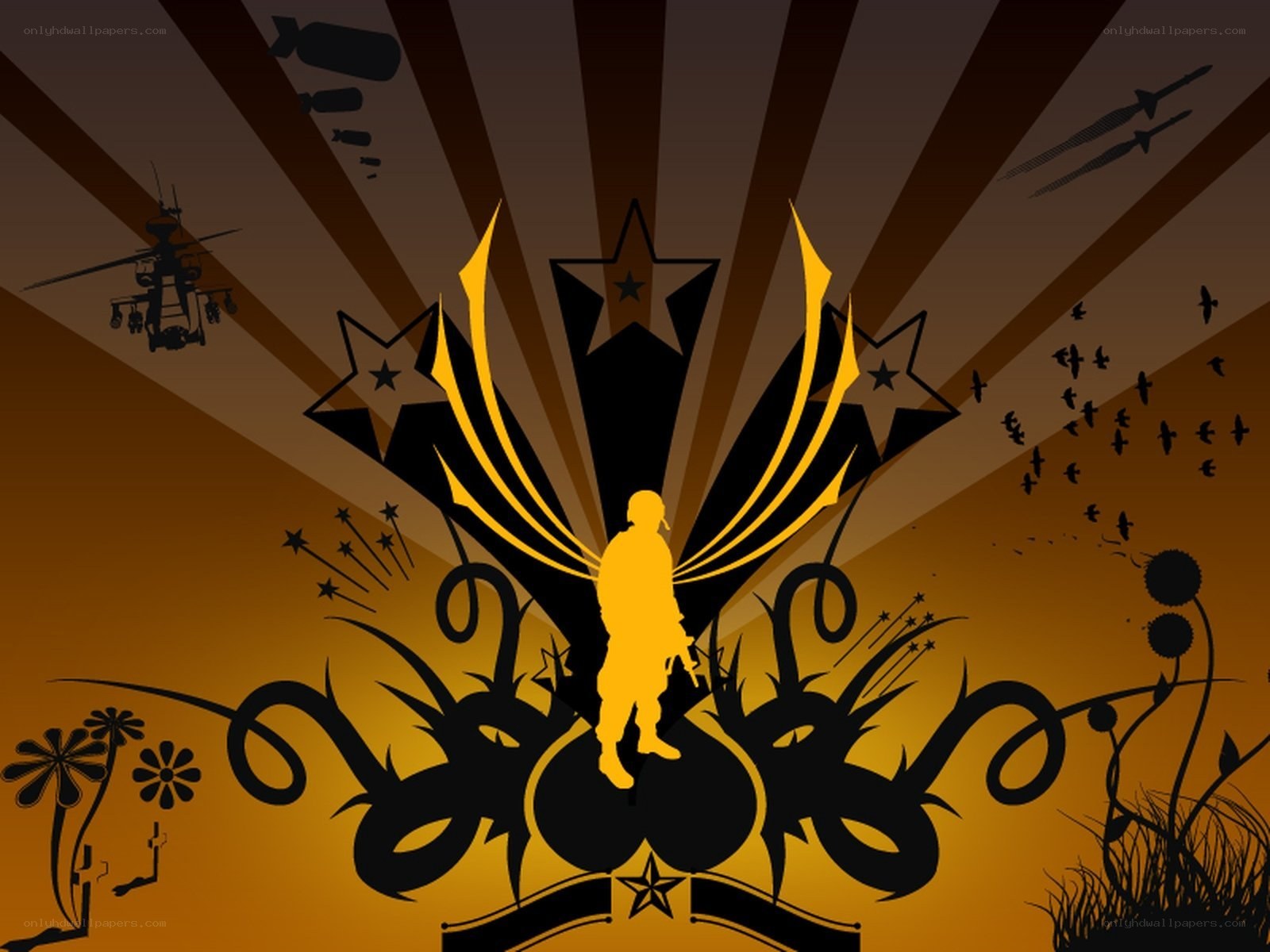 military silhouette art