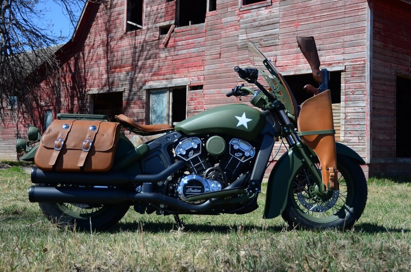 Military-style Motorcycle — Green