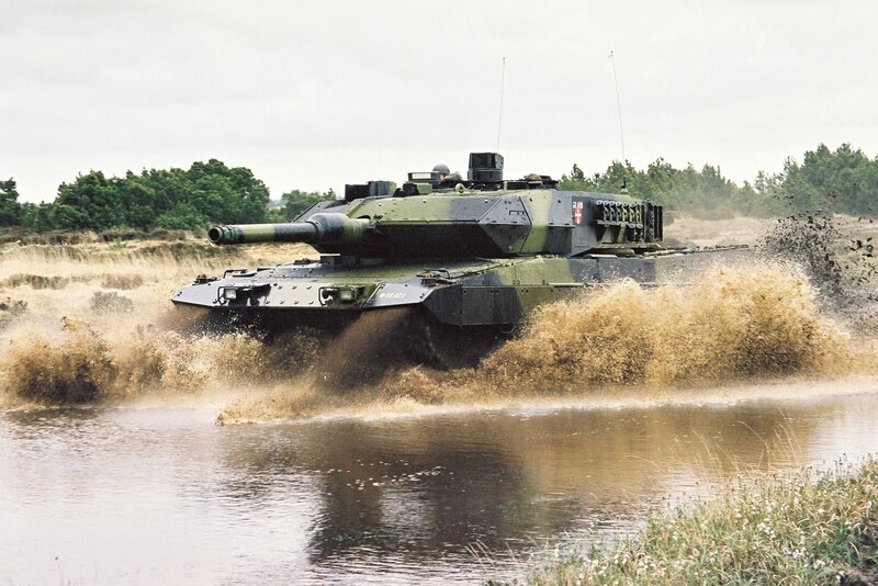 Military Tank Crossing Water