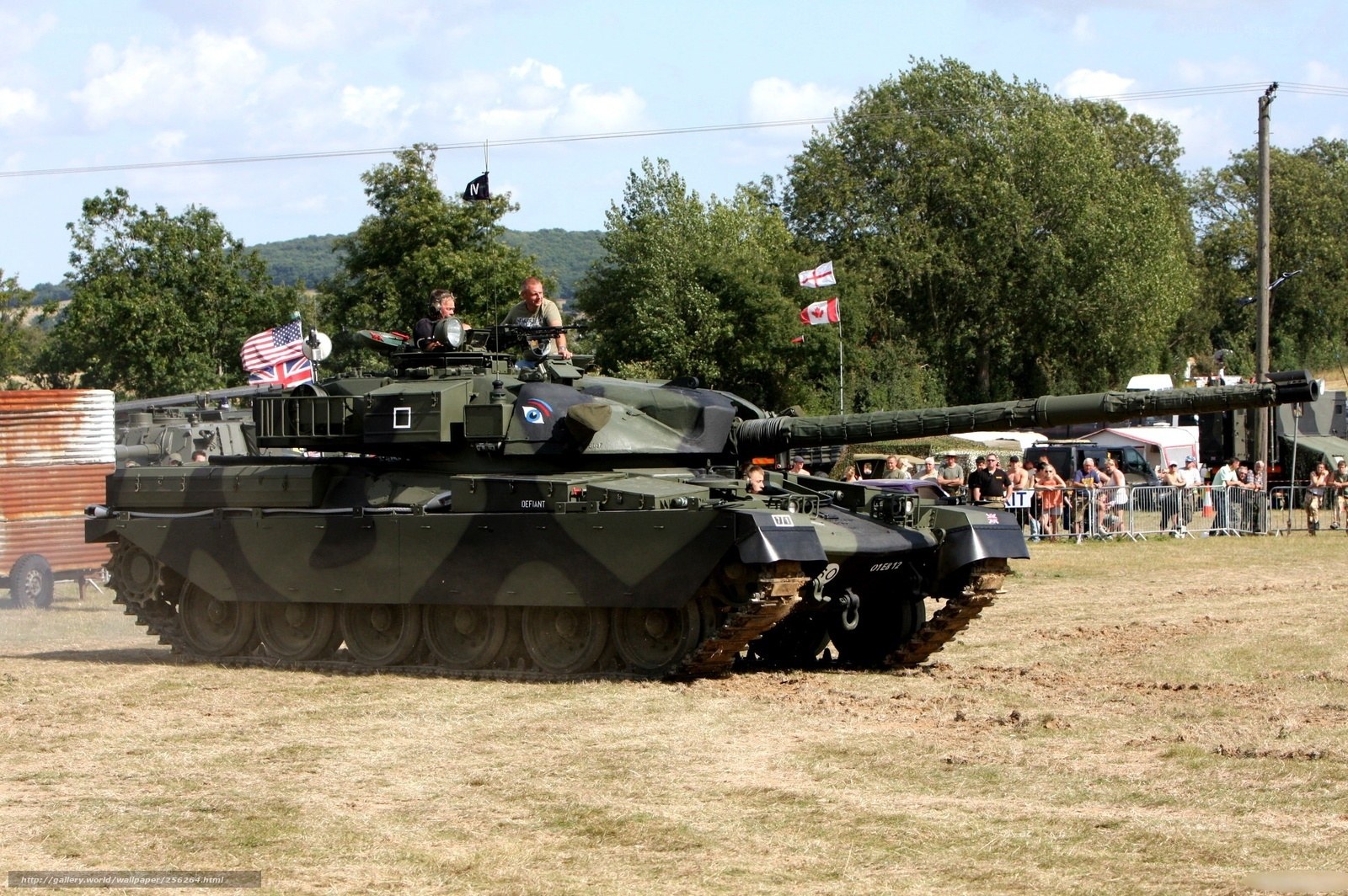 Military tank display at event