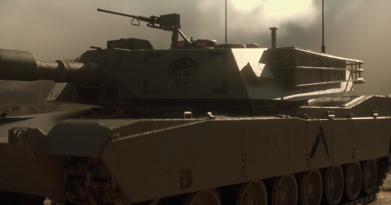 Military Tank — Gray, Dramatic, Sunset