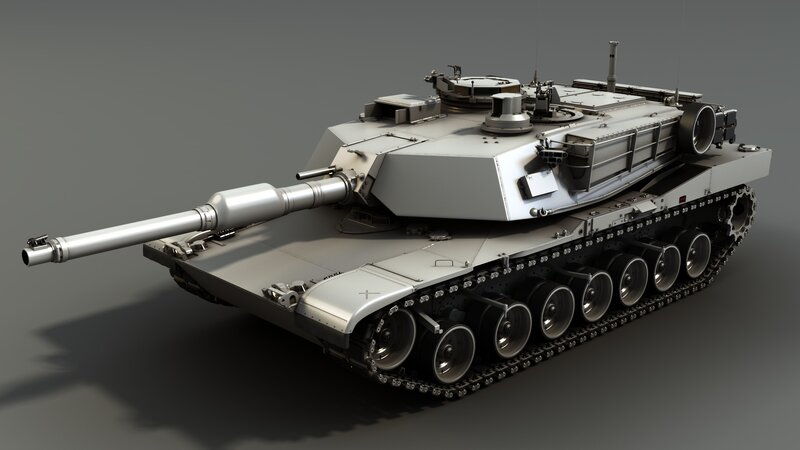 Military Tank — Gray, Neutral, 3d Render