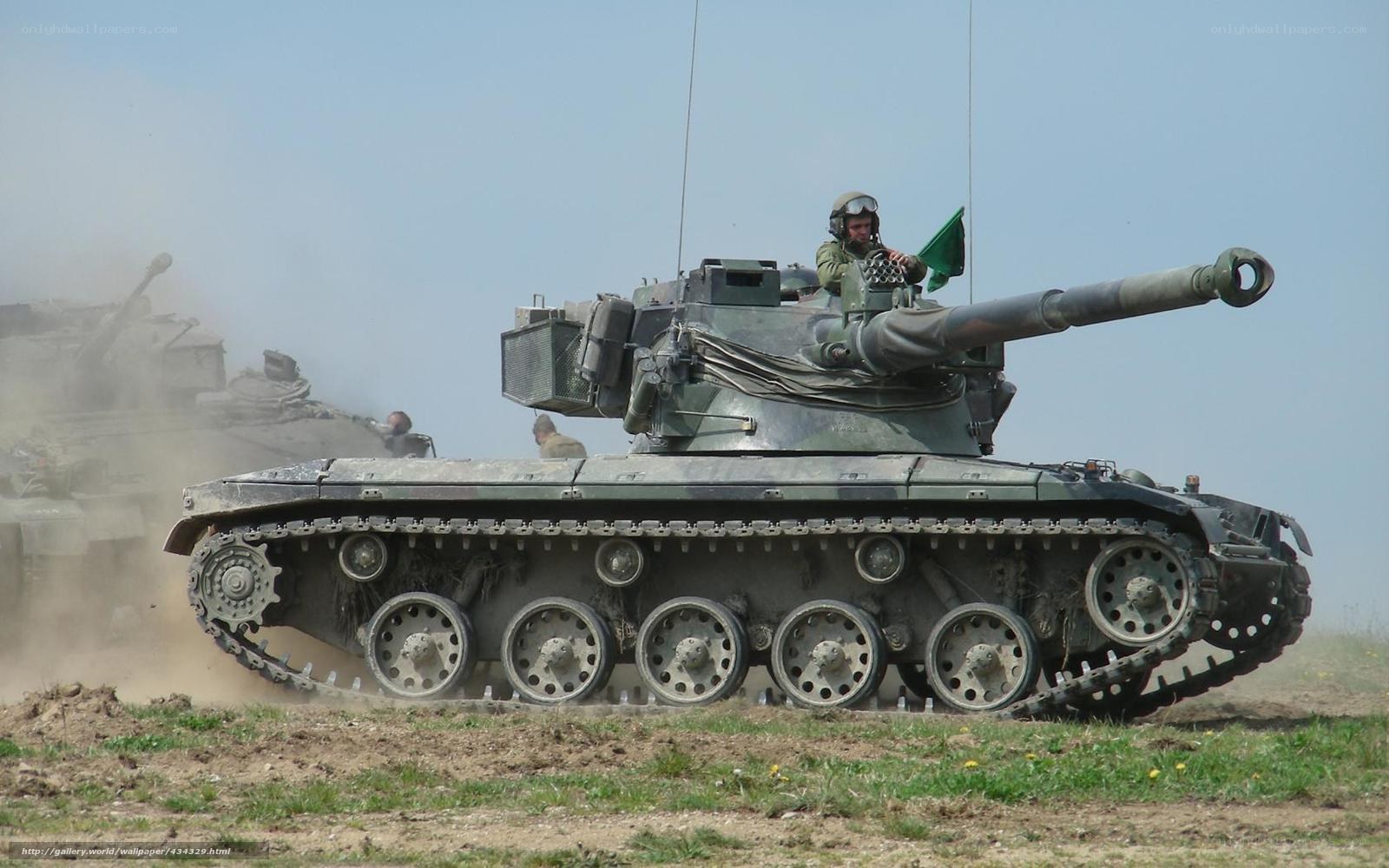 Military tank in action