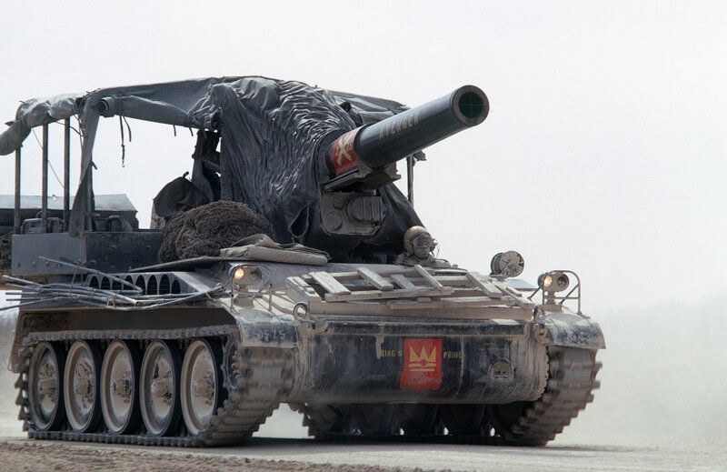 Military tank in desert