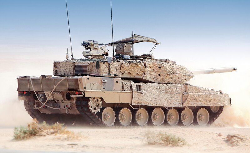 Military Tank in Desert — Tan, Dynamic