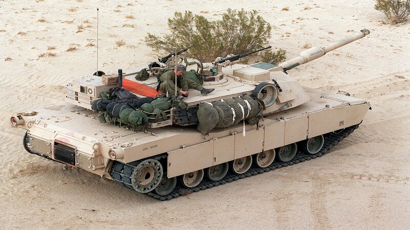 Military Tank in Desert — Tan, Neutral