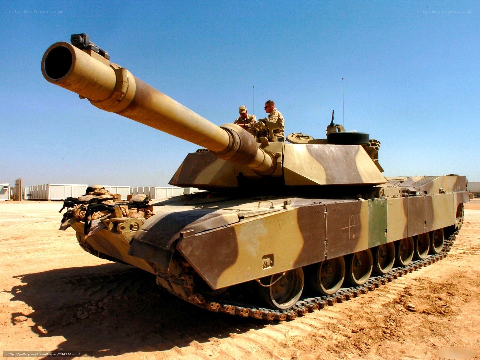 Military tank in desert