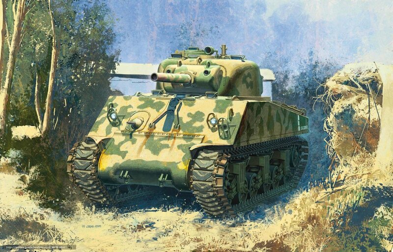 Military Tank in Forest — Green, Dramatic, Afternoon