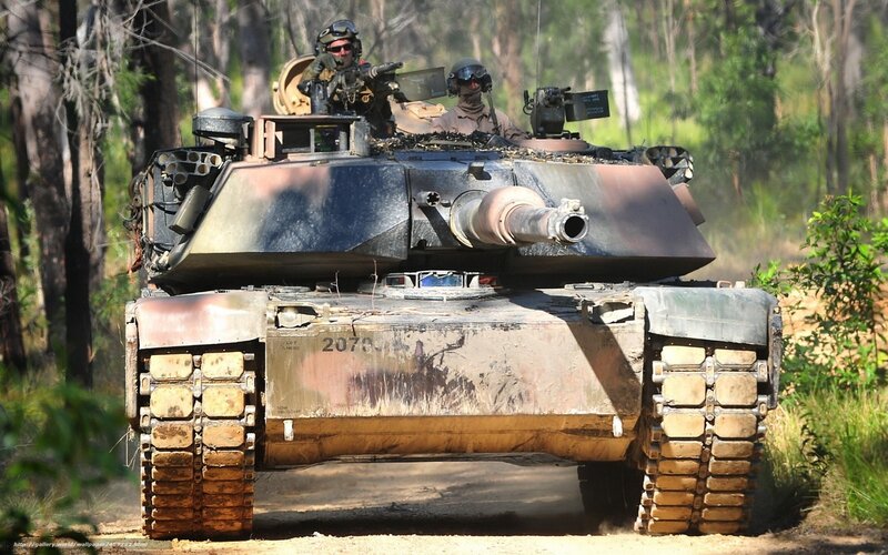 Military Tank in Forest — Green
