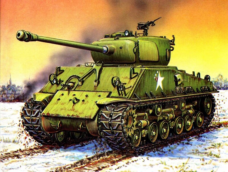 Military Tank in Snow — Green