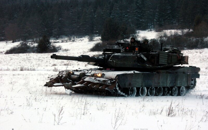 Military Tank in Snow — White, Cold, Winter