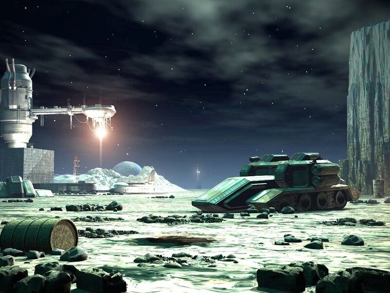 Military Tank on Alien Planet