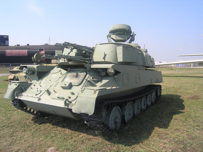 Military tank on display