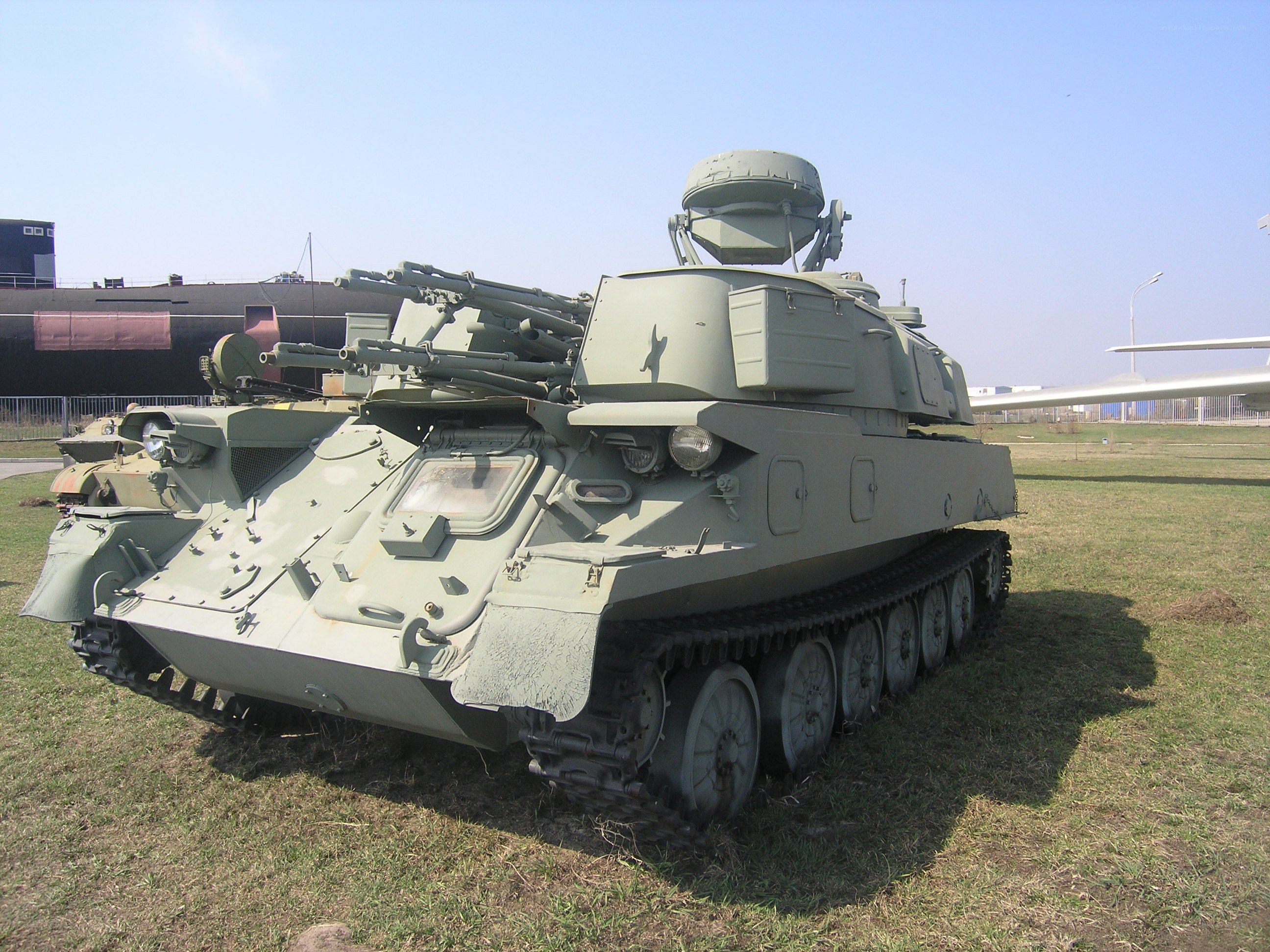 Military tank on display