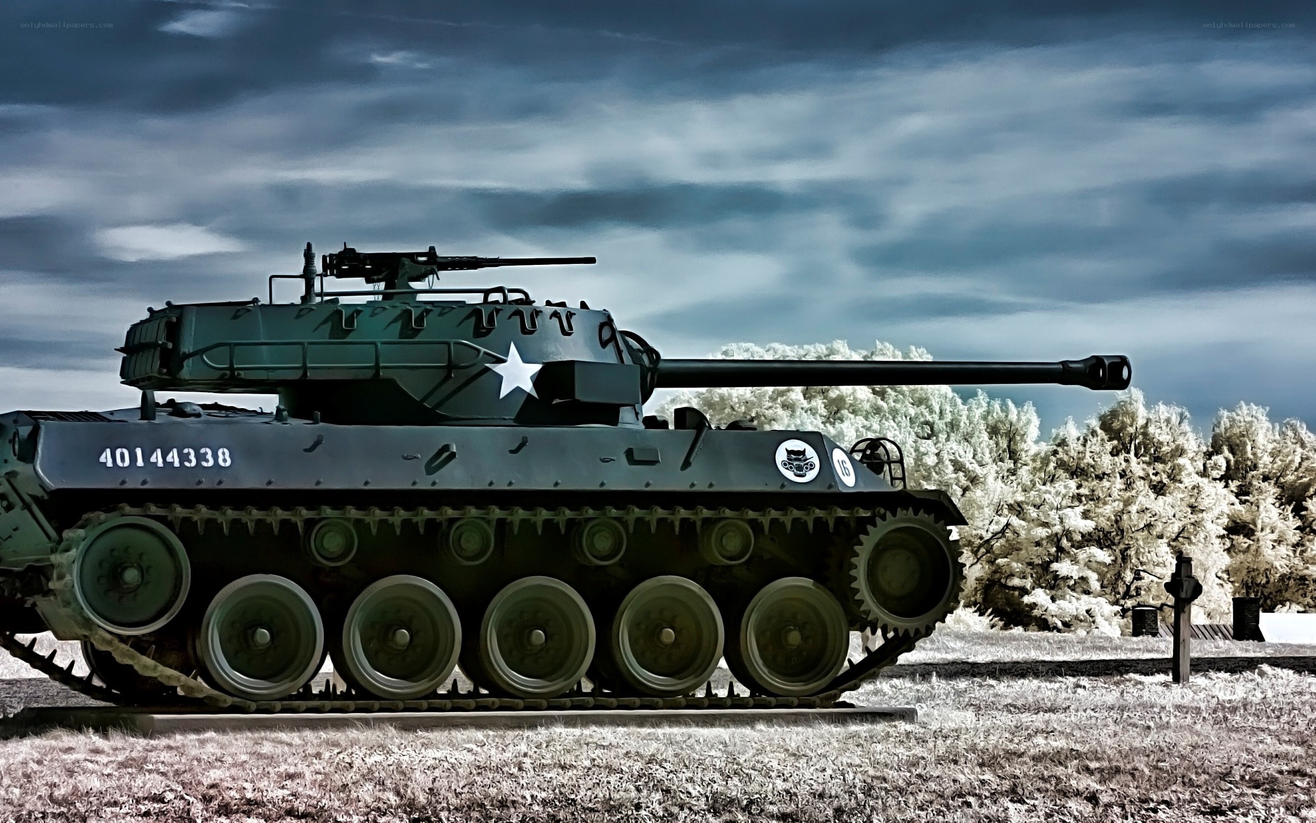 Military tank on display