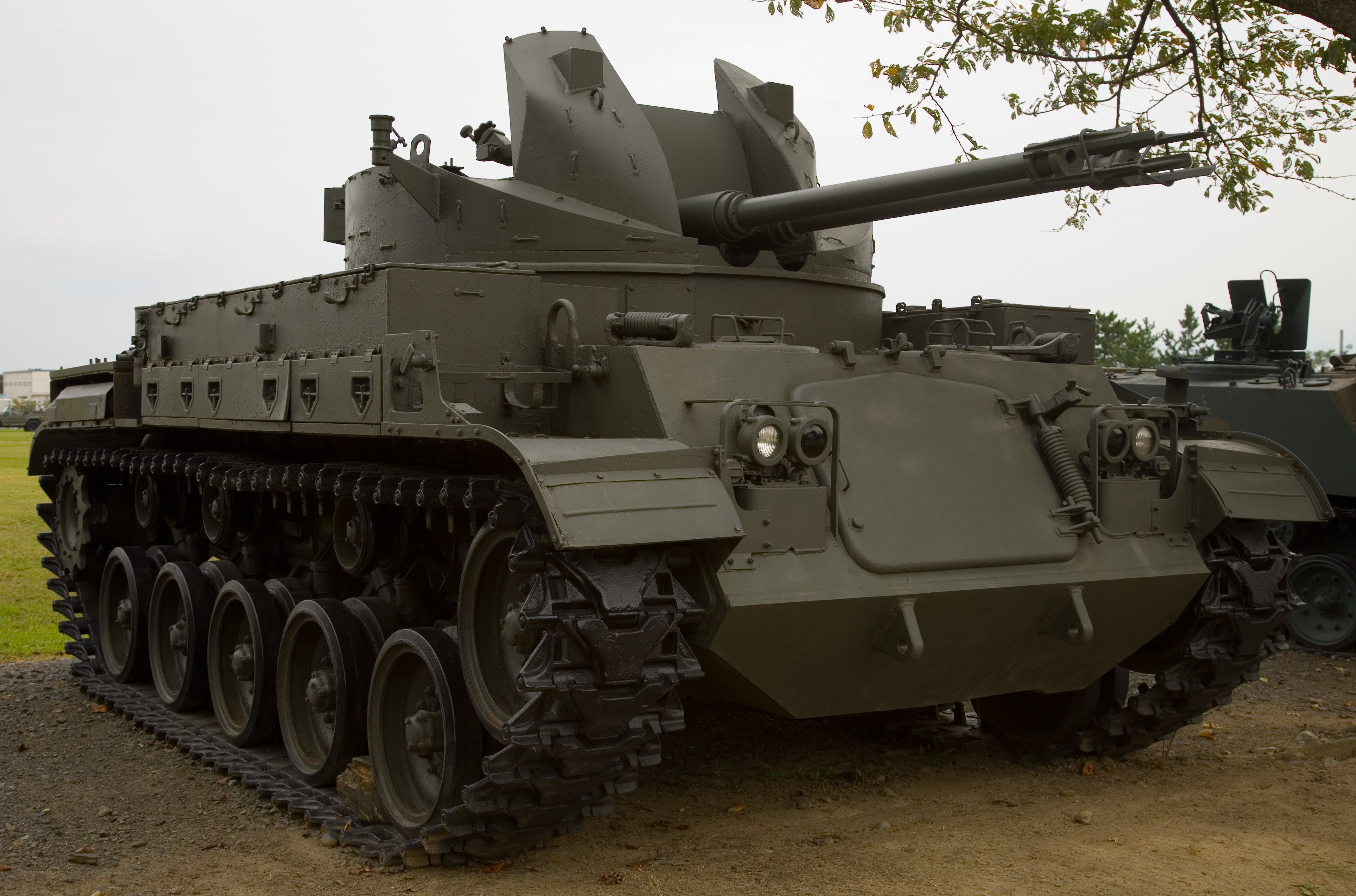 Military tank on display