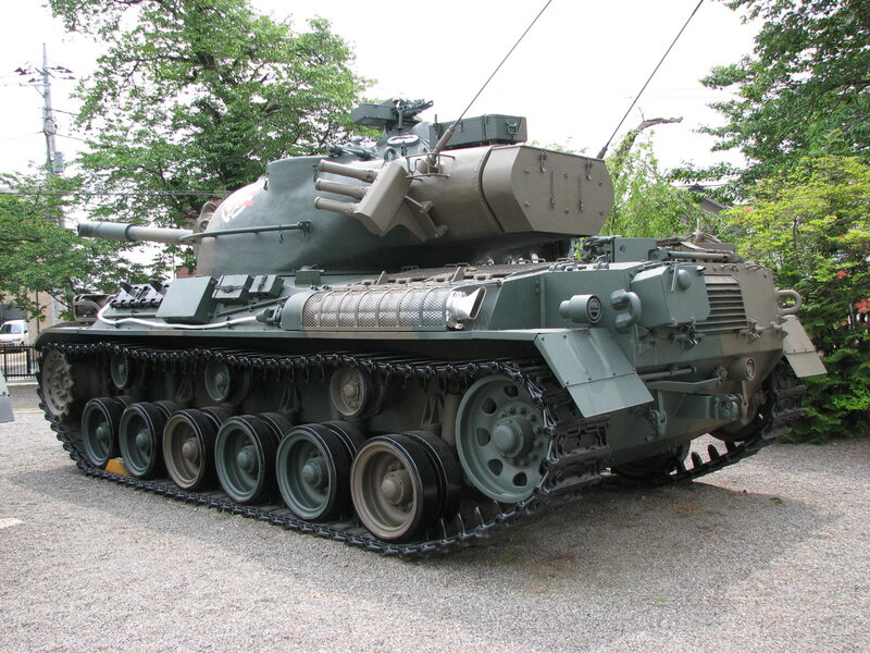 Military tank on display