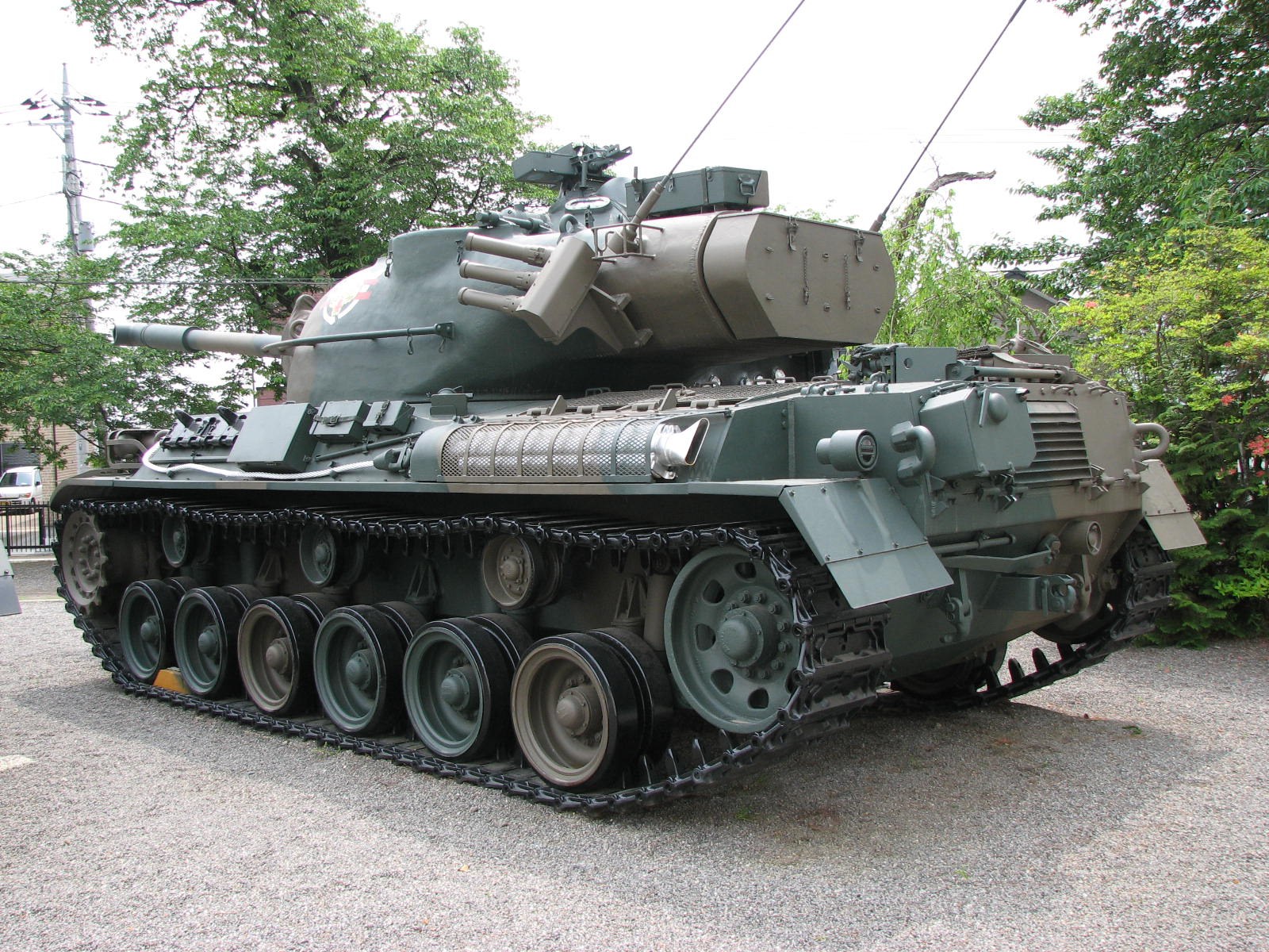 Military tank on display