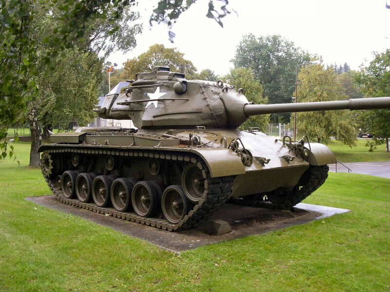 Military Tank on Display — Green, Calm