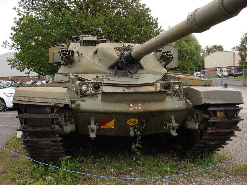 Military Tank on Display — Green, Neutral, Afternoon, Photograph