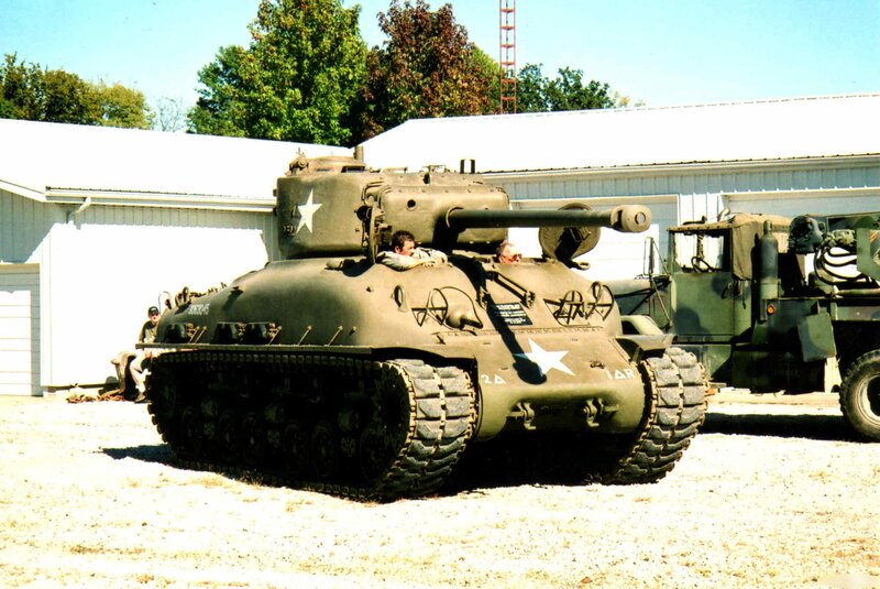 Military Tank on Display — Green, Outdoor
