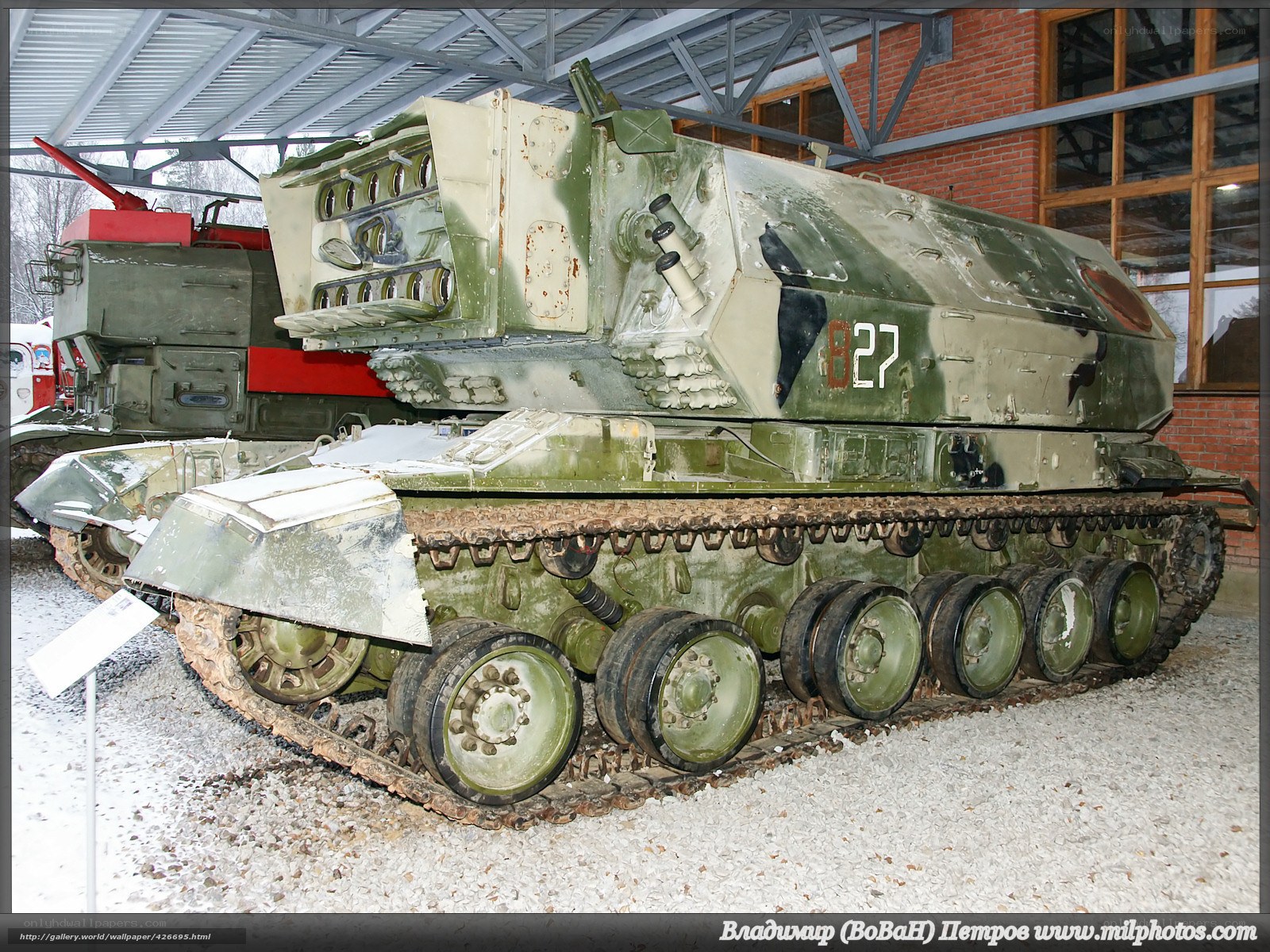 Military tank on display