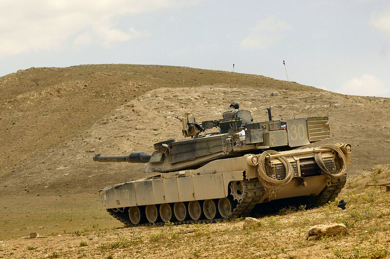 Military Tank on Hillside