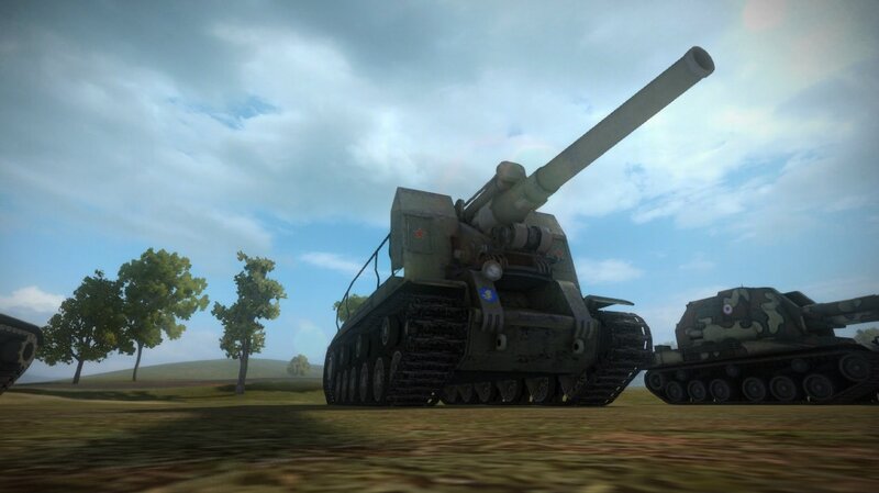 Military tanks in field