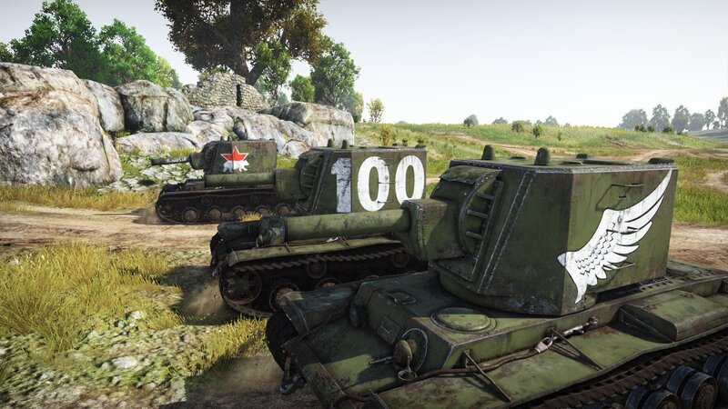 Military Tanks in Field — Green, Battlefield