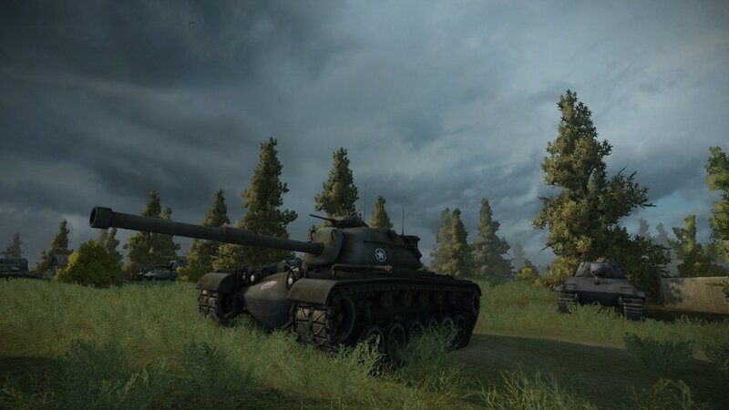 Military Tanks in Field — Green, Dramatic, Afternoon, 3d Render