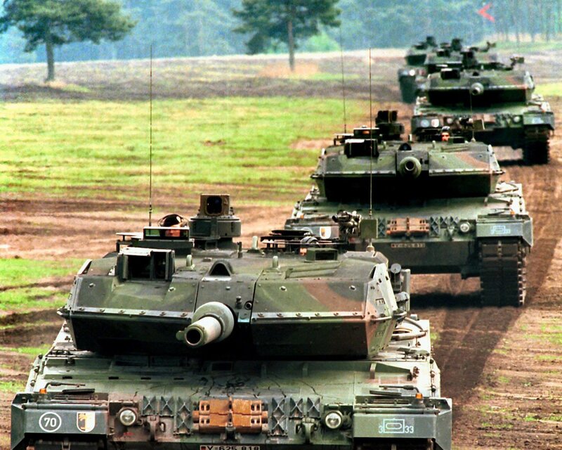 Military Tanks in Formation — Green