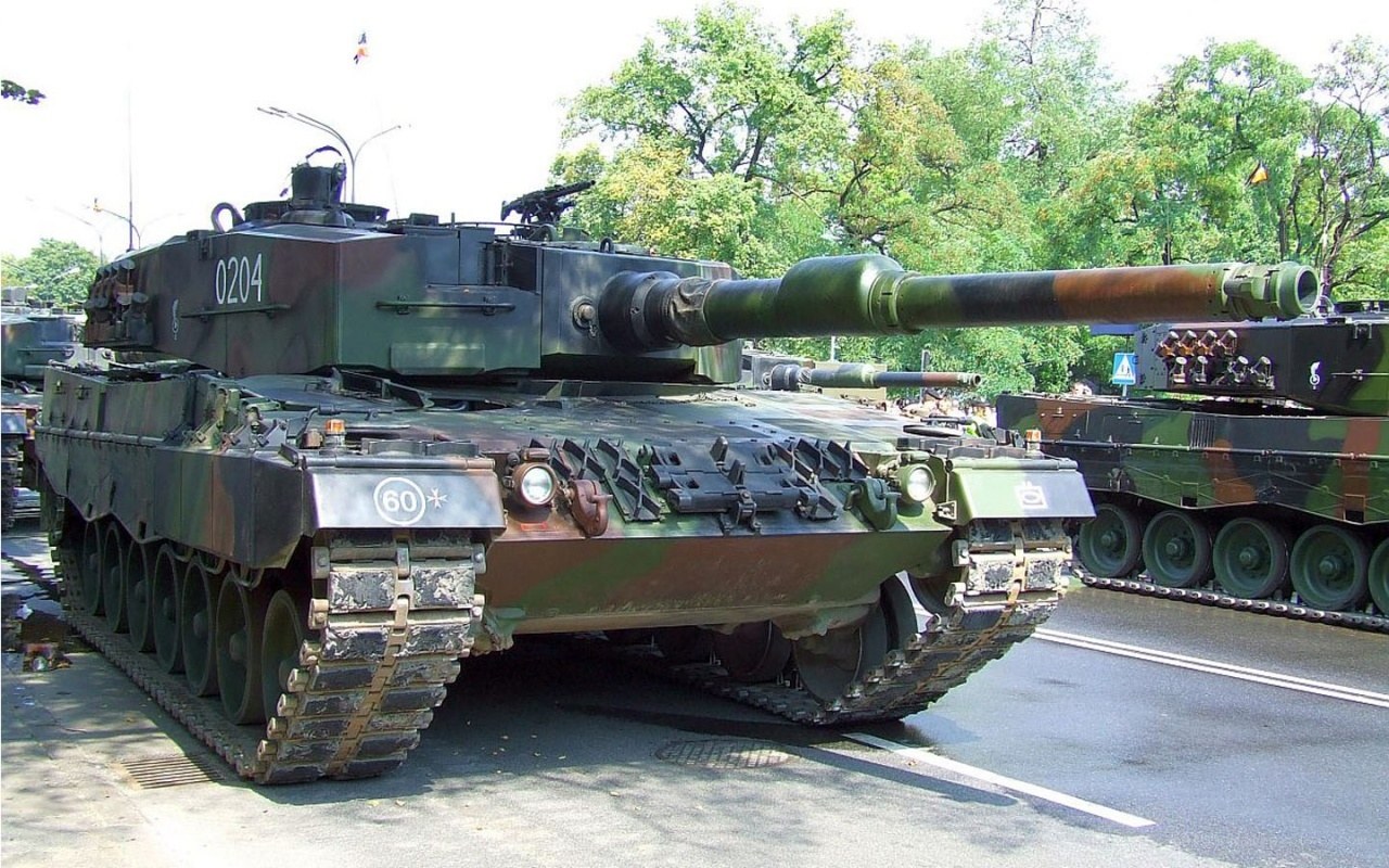 Military tanks on parade
