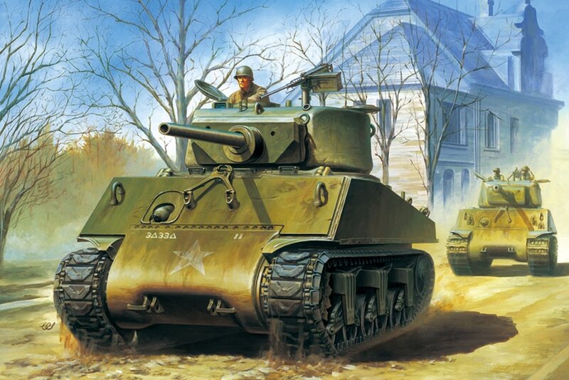 Military Tanks on Road