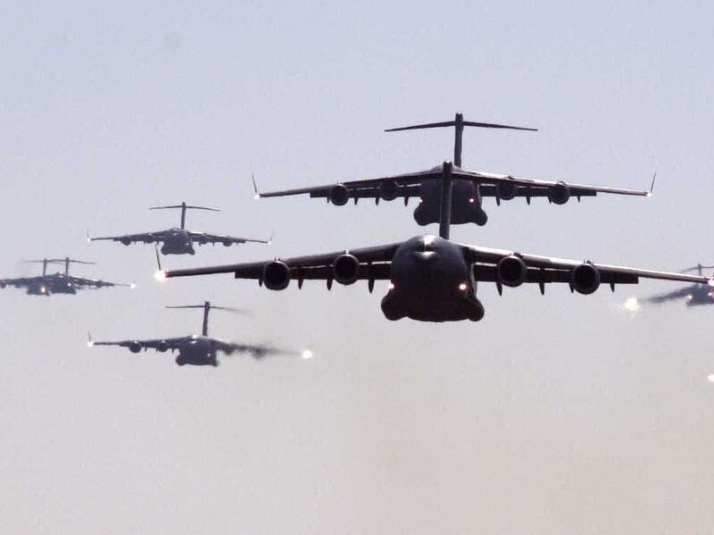military transport aircraft formation