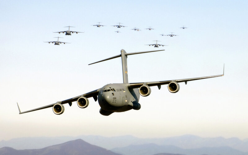 Military transport aircraft formation