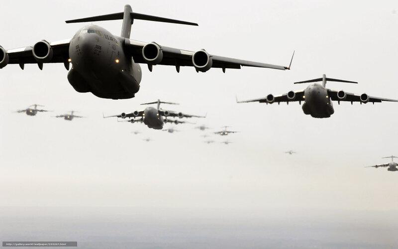 Military transport aircraft formation