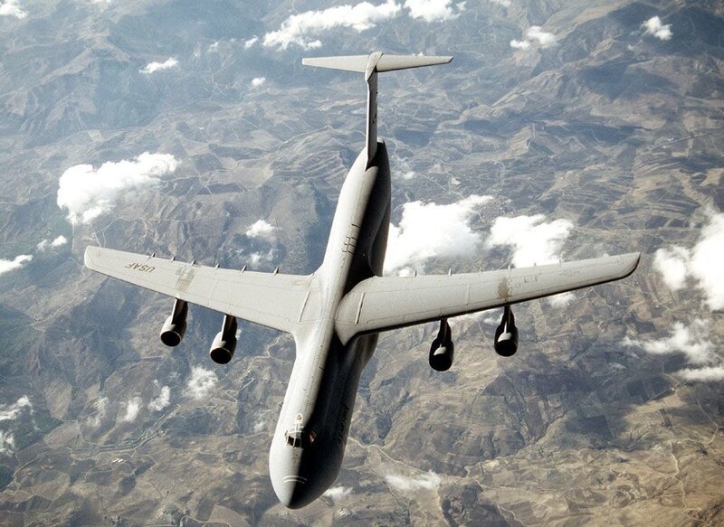 Military Transport Aircraft — Gray, Aerial