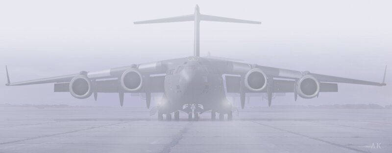 Military Transport Aircraft — Gray, Misty