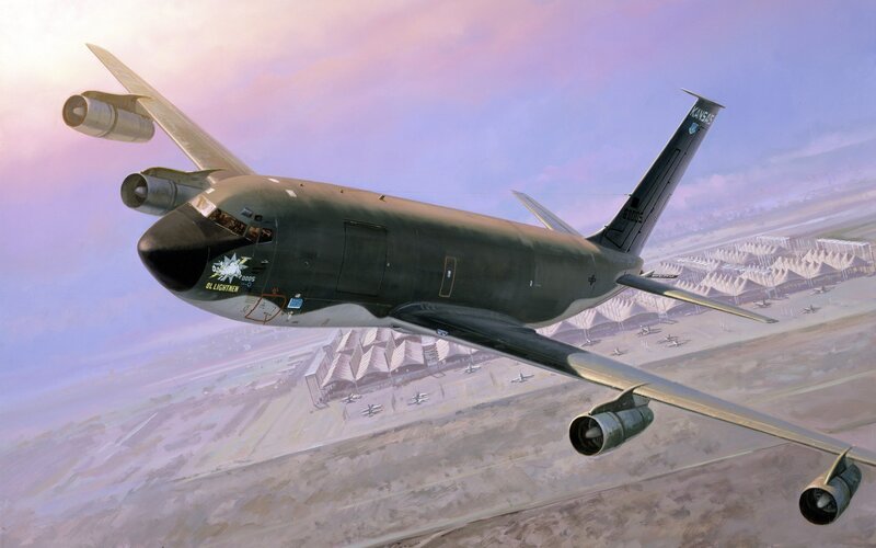 Military transport aircraft in flight