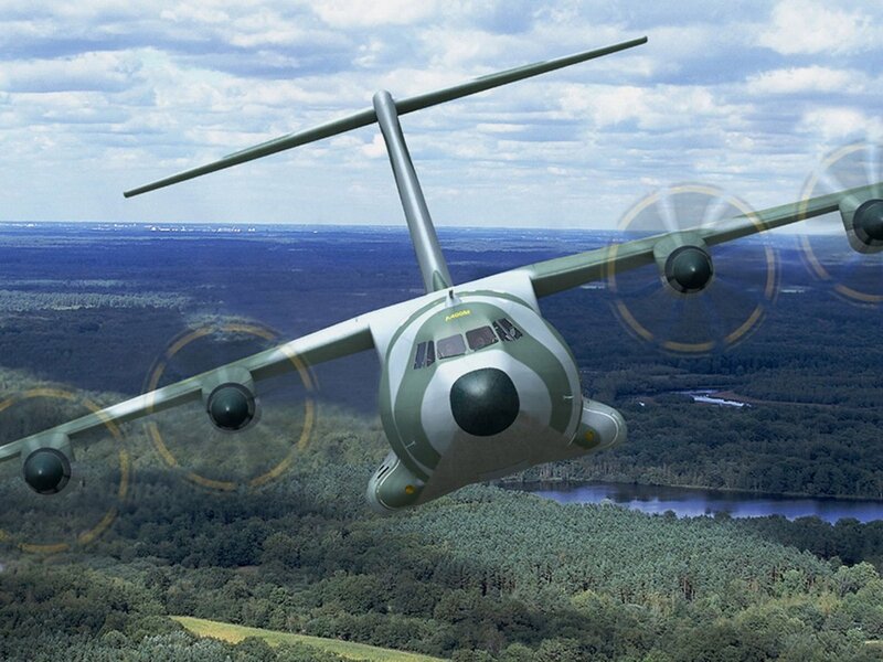 military transport aircraft in flight