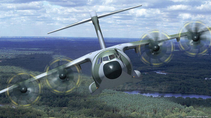 military transport aircraft in flight