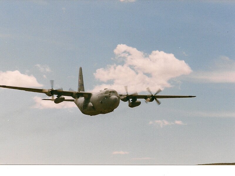 Military Transport Plane — Blue, Calm, Afternoon, Photograph