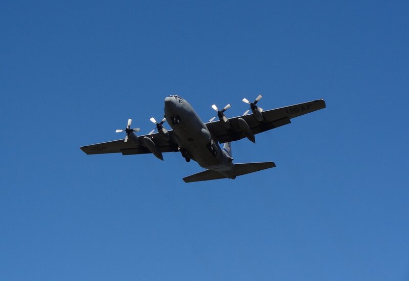Military Transport Plane — Blue, Clear
