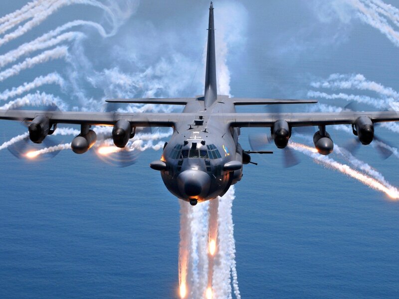 Military Transport Plane — Blue, Dramatic, Afternoon, Photograph
