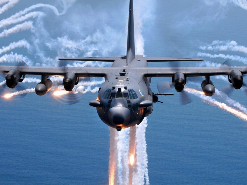Military Transport Plane — Blue, Dramatic, Afternoon