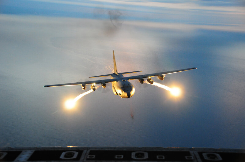 Military Transport Plane — Blue, Dramatic, Sunset
