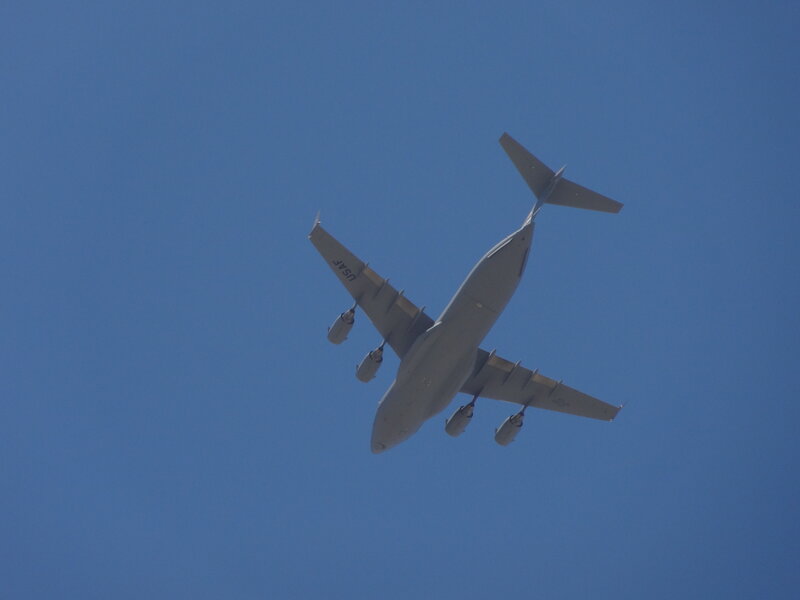 Military Transport Plane — Blue, Serene, Afternoon