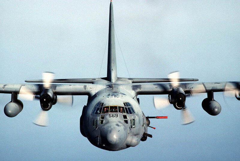 Military Transport Plane — Gray, Aerial